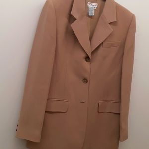 Talbots Tan Beuge Wool Suit Jacket Blazer size 10